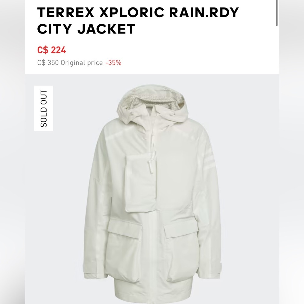 Adidas Terrex Xploric White Jacket